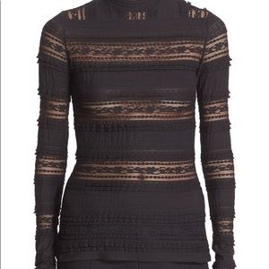 Cinq a sept lace sheer  long sleeve